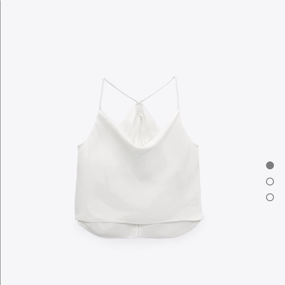 Zara Tops - Satin Camisole Oyster White — Zara